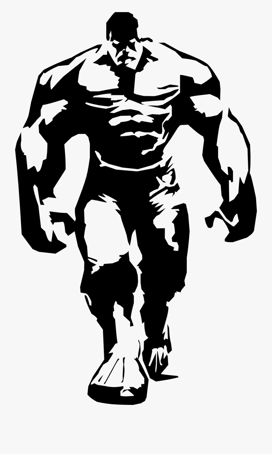 Hulk Black And White, Transparent Clipart