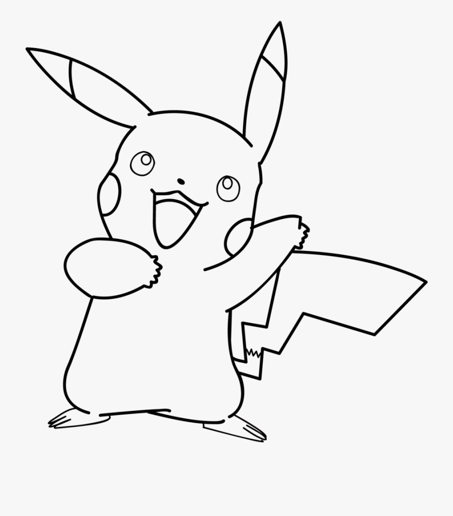 Pikachu Line Art By Puppet Sasori On Clipart Library - Pikachu Pokemon Drawing, Transparent Clipart