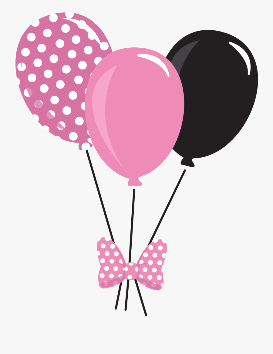Minnie Mouse With Balloons Clipart - Minnie Mouse Balloons Png, Transparent Clipart