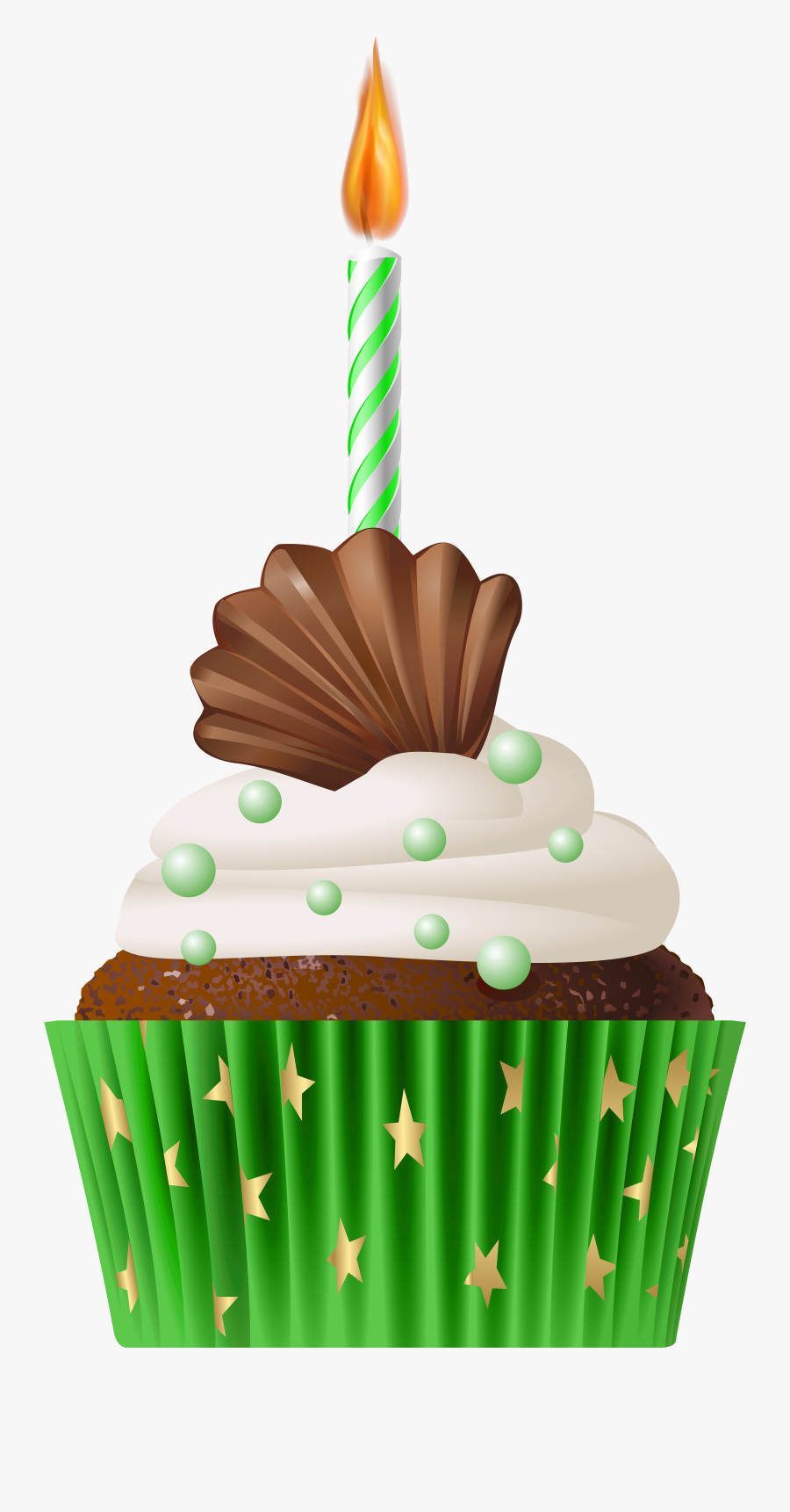 Muffin Green With Png - Birthday Muffin Png, Transparent Clipart
