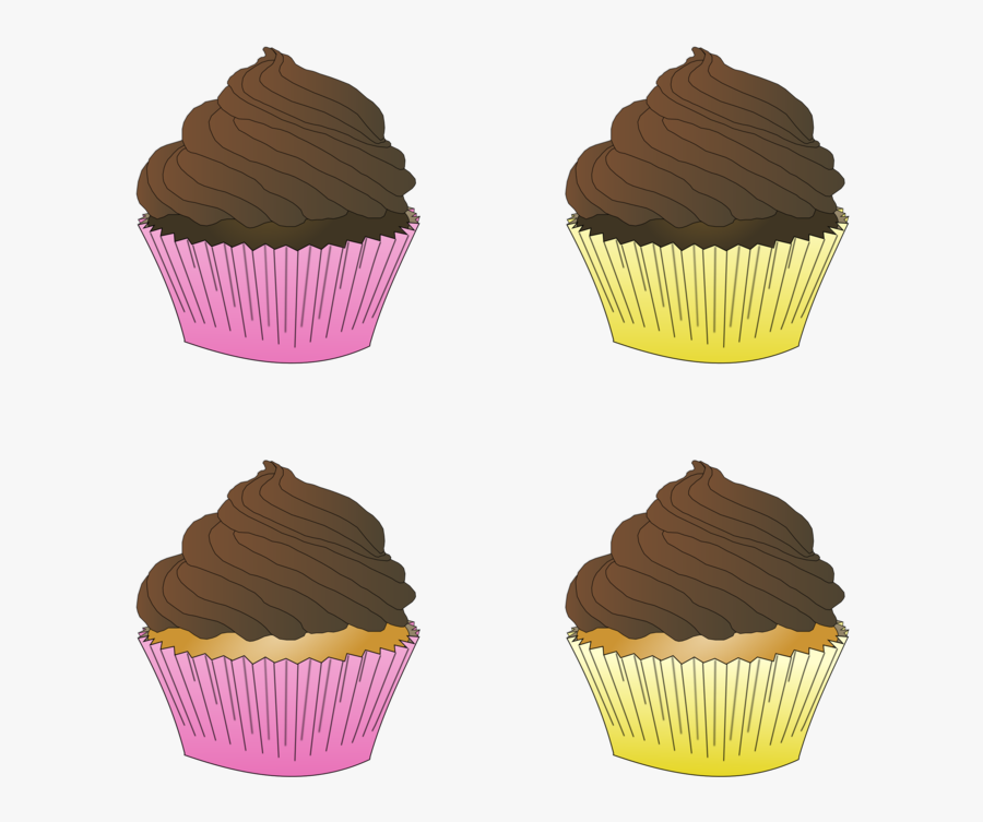 Cupcake Clipart Boy - Simple Chocolate Cupcake Cartoon, Transparent Clipart