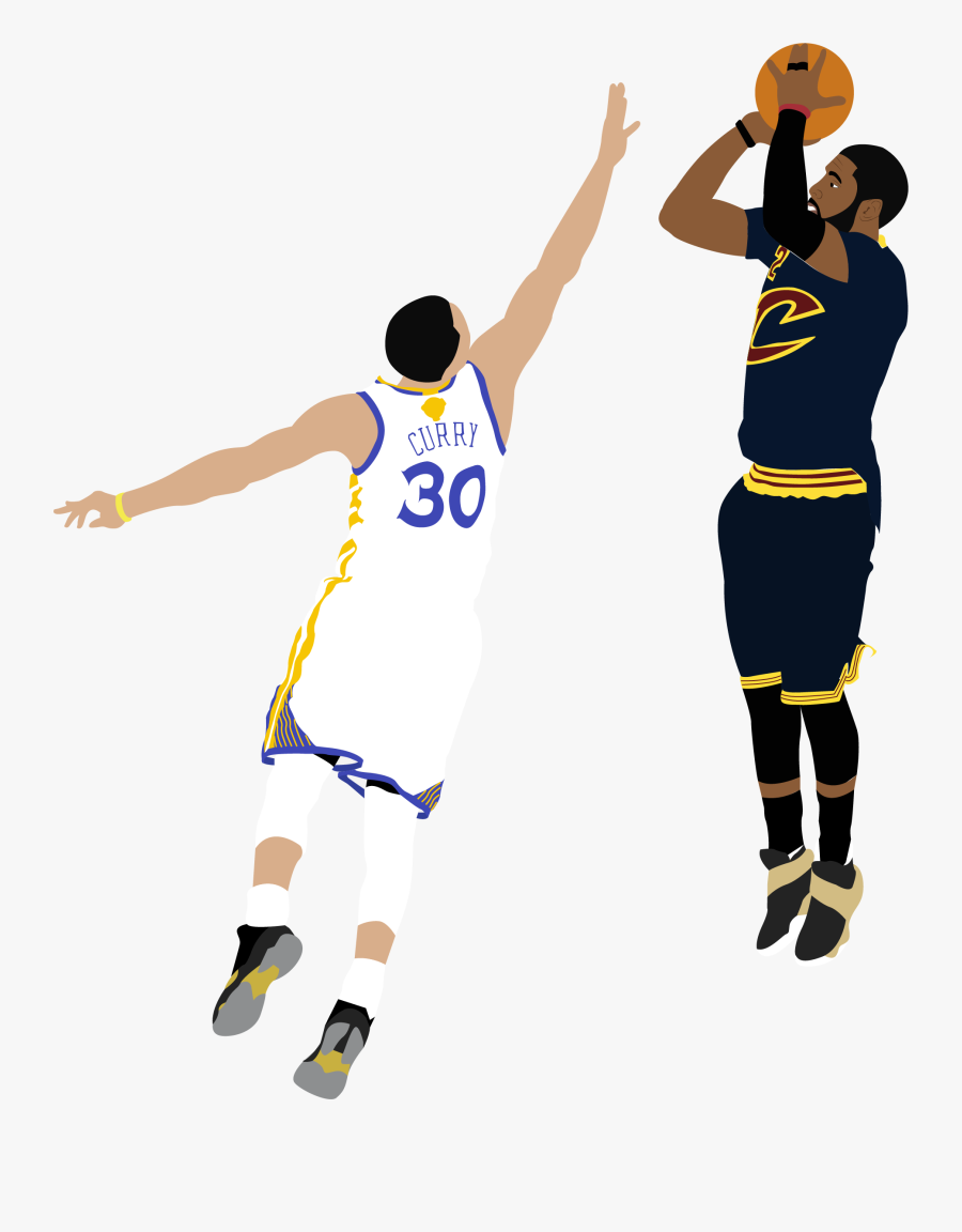 Illustration Of Nba Player Kyrie Irving Shooting A - Cartoon Basketball Player Shooting, Transparent Clipart