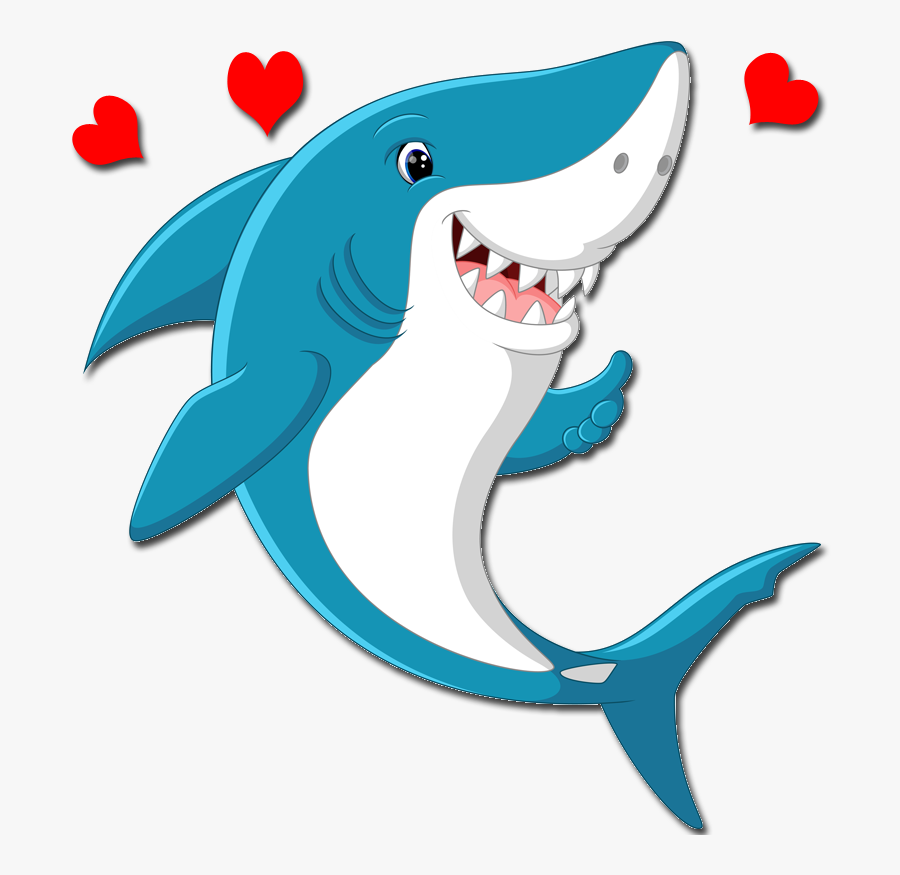 Cute Cartoon Shark Clipart , Png Download - Shark Eating Fish Cartoon, Transparent Clipart