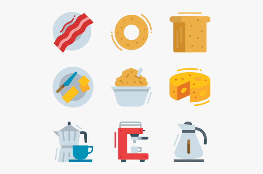Breakfast Icons, Transparent Clipart