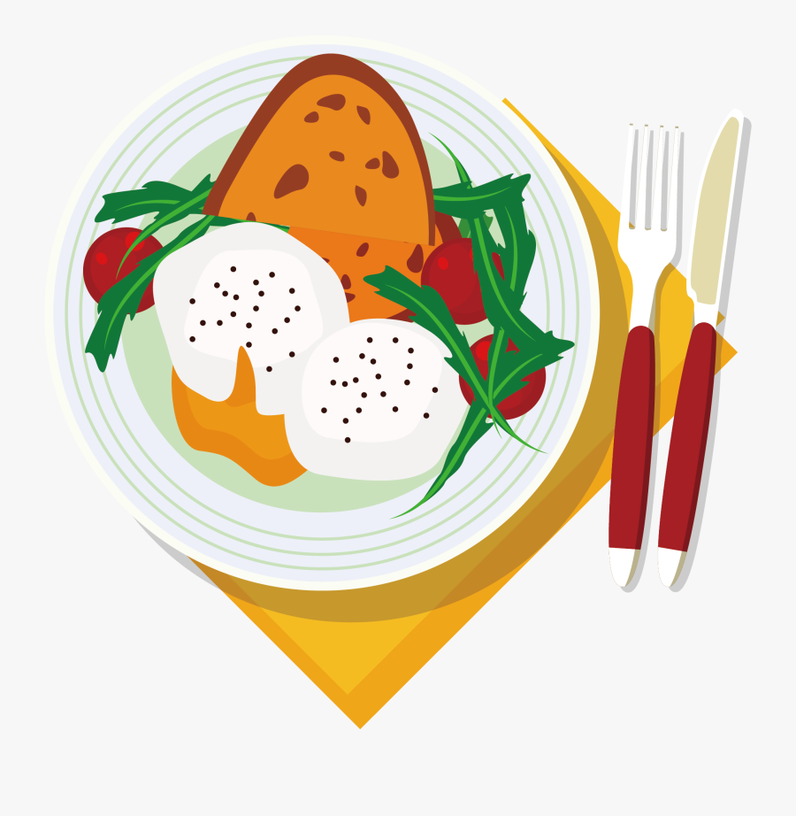 Breakfast Clipart Healthy Breakfast - Plate Of Food Vector Png, Transparent Clipart
