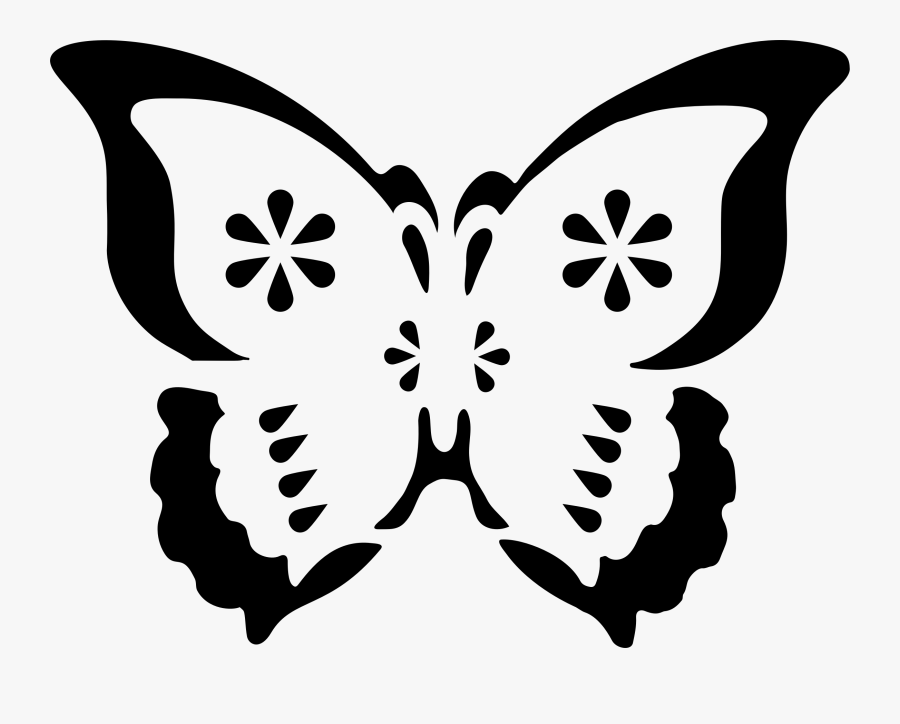 Symmetry,monochrome Photography,artwork - Butterfly Stencil Svg Cutting File Free, Transparent Clipart