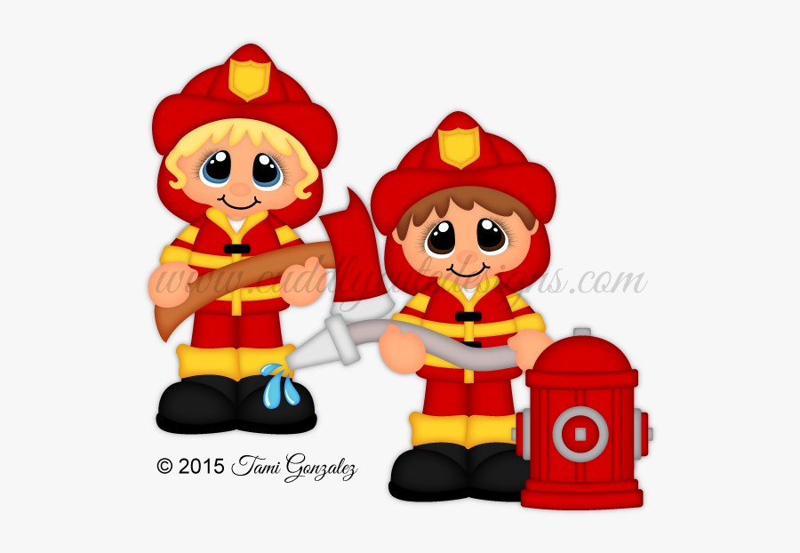 Cartoon Firefighter, Transparent Clipart