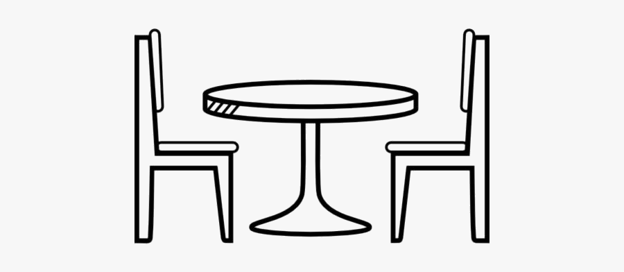 Dinner Furniture Outline Clipart Png Black And White - Outdoor Table, Transparent Clipart