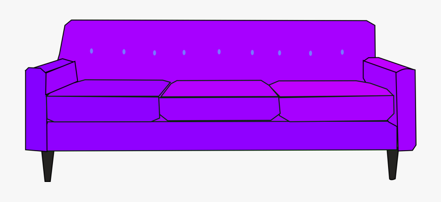Purple Couch Clip Art, Transparent Clipart
