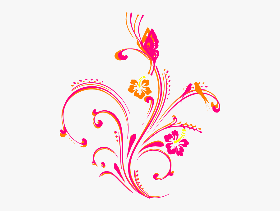 Butterfly Clipart Design - Butterfly Border Design In Pink, Transparent Clipart