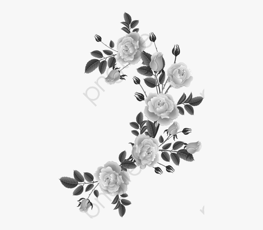 Rose Border - Shabby Chic Flower Png, Transparent Clipart