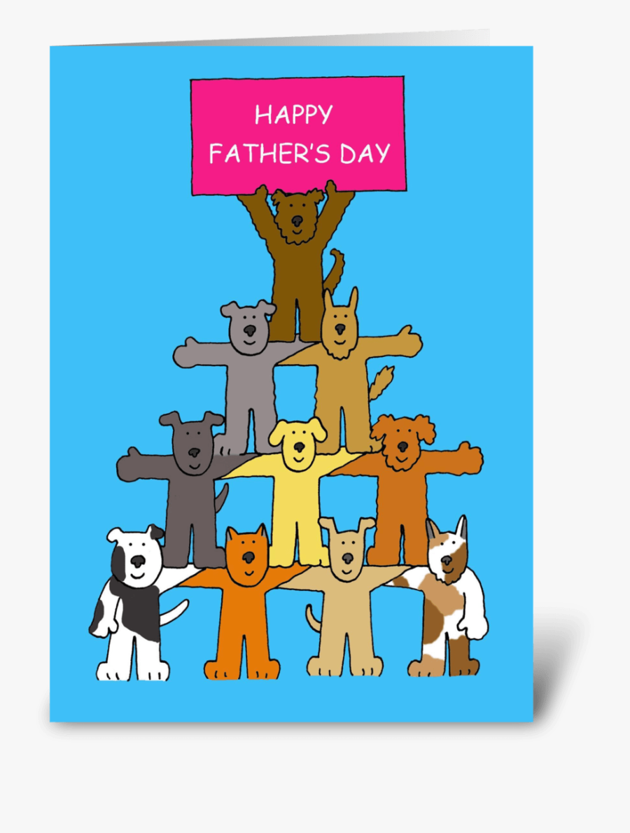 Happy Father"s Day Dogs Greeting Card - Welcome To The Team Cartoon, Transparent Clipart
