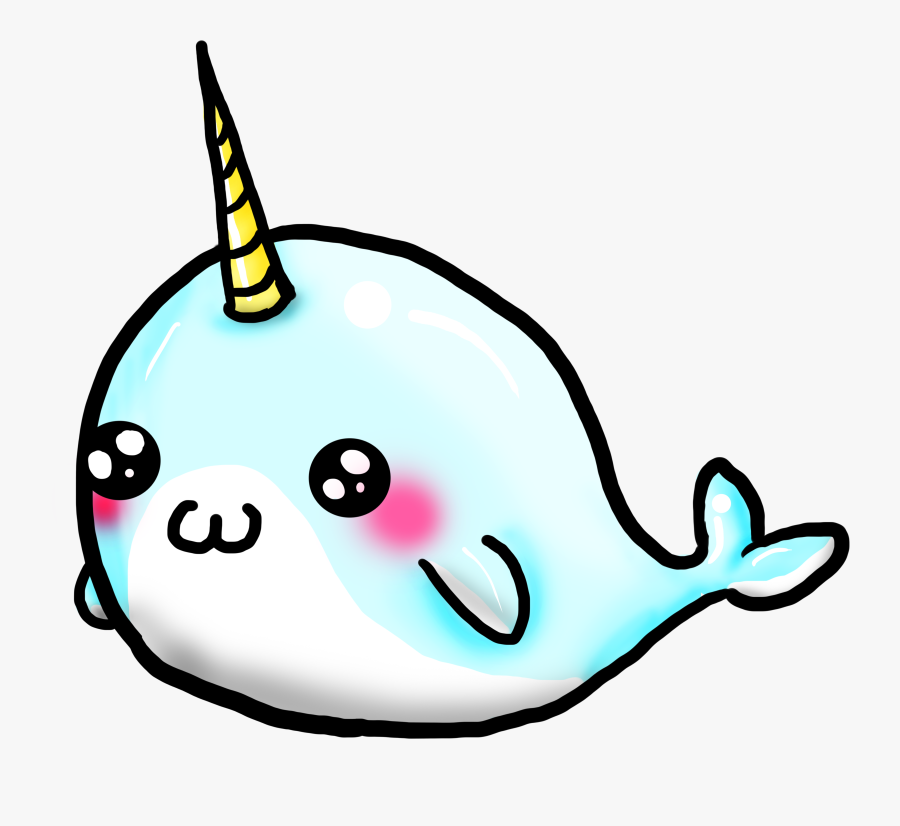 Cute Narwhal Clipart - Kawaii Easy Unicorn Drawings, Transparent Clipart