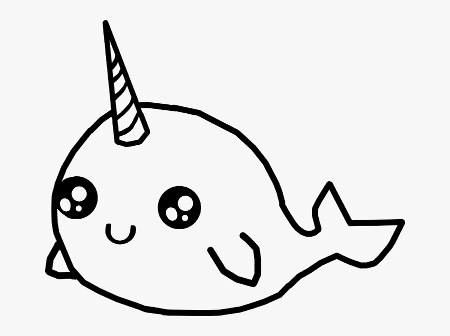 Cute Narwhal Coloring Pages, Transparent Clipart