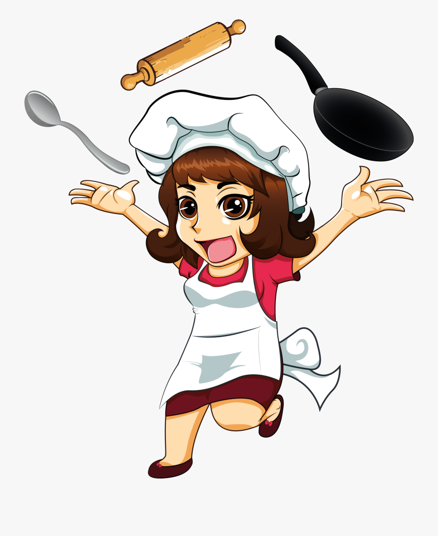 Images Of Lady Chef Cooking Cartoon Png Free Transparent Clipart | The ...