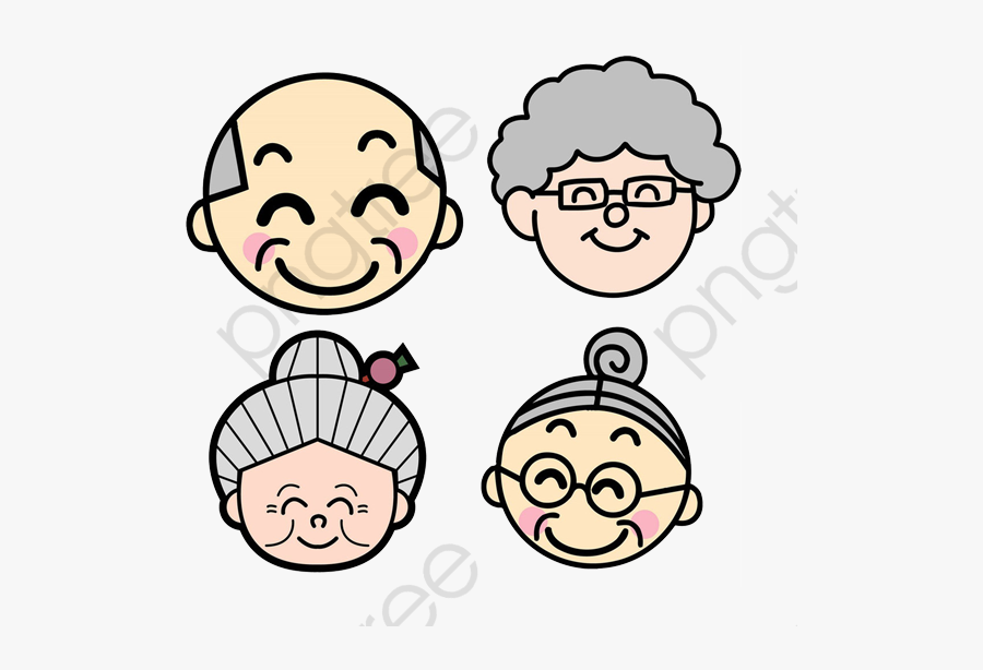 Cartoon Head Grandfather Grandmother, Cartoon Clipart, - Logo Grandma