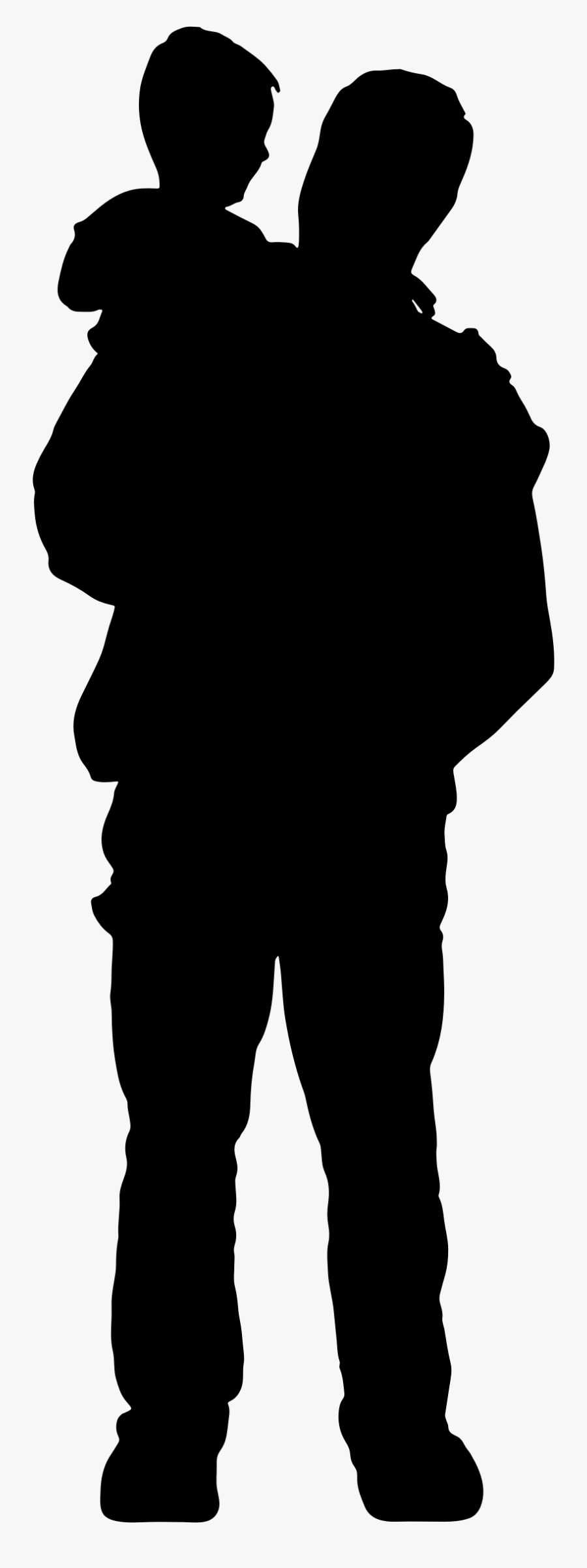 Clipart - Father Holding Son Silhouette, Transparent Clipart