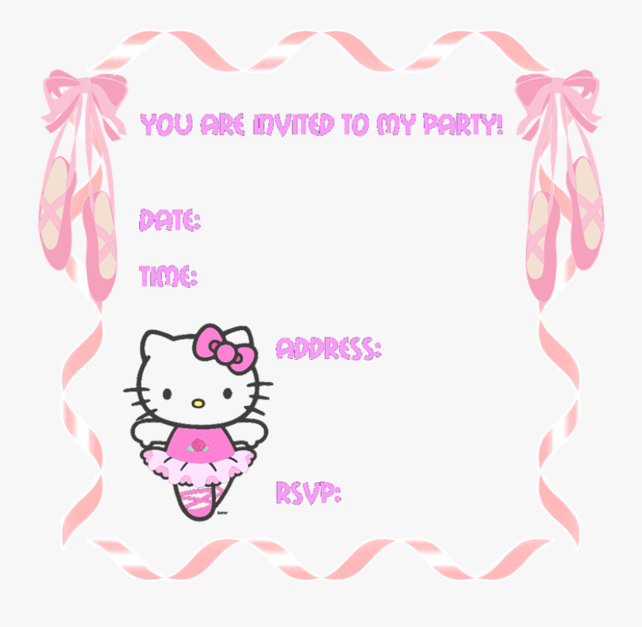 Hello Kitty Party Invitation Templates - Free Birthday Invitation Templates Hello Kitty, Transparent Clipart