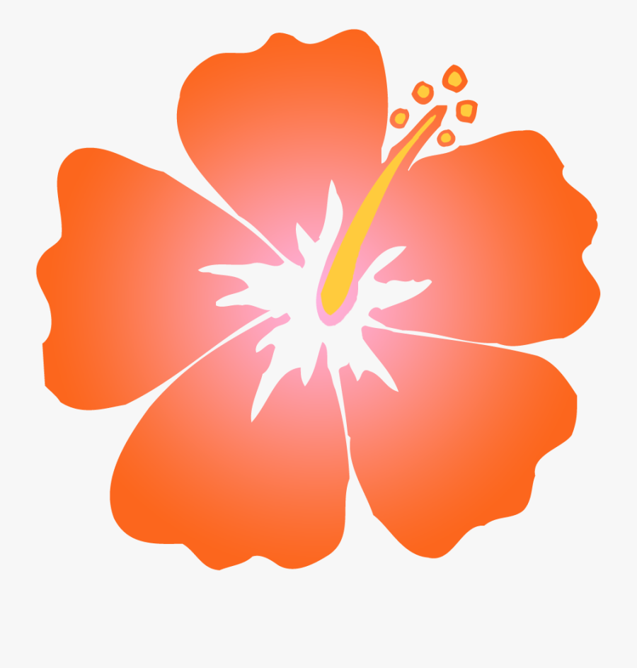 Hawaiian Flower Clipart - Orange Hawaiian Flower Clipart Png, Transparent Clipart