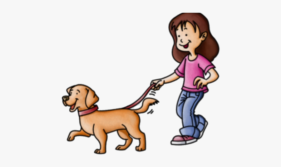 Dog Walking Pets Clipart Walker Clip Art Transparent - Walking A Dog Cartoon, Transparent Clipart