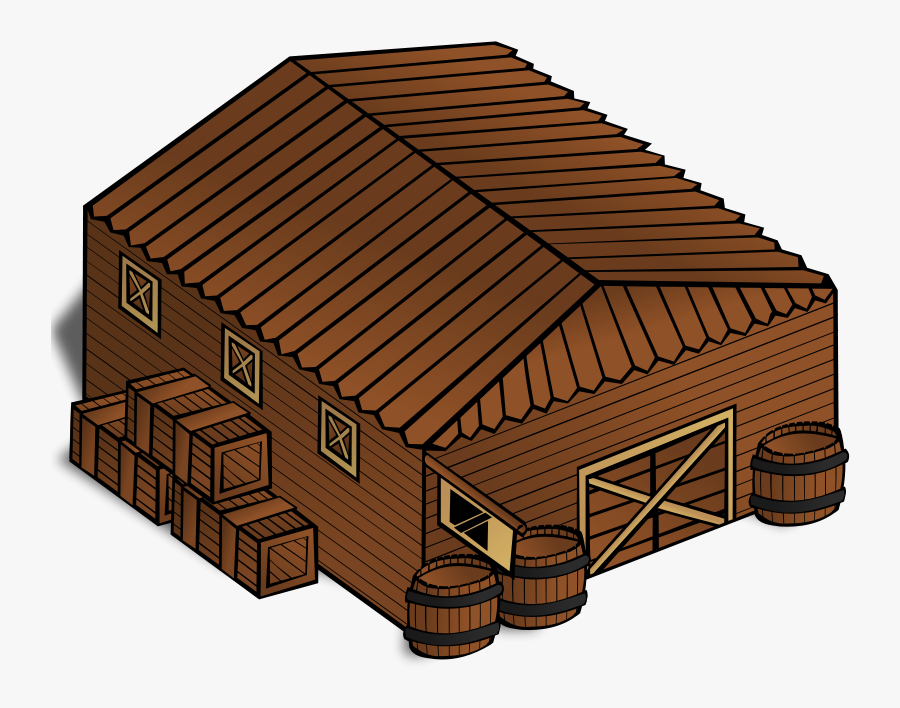 Hut,shed,log Cabin - Drawing Of A Warehouse, Transparent Clipart