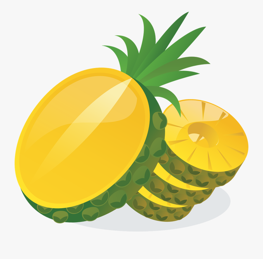 Cartoon Pineapple Sliced, Transparent Clipart