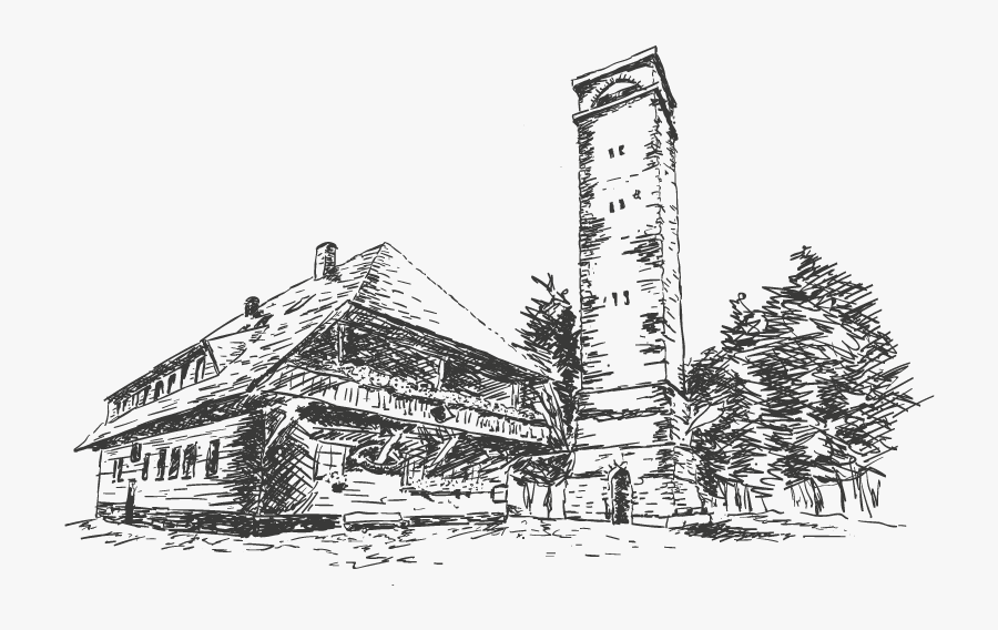 Elevation House Tree Bach Hut Illustration Cottage - Sketch, Transparent Clipart