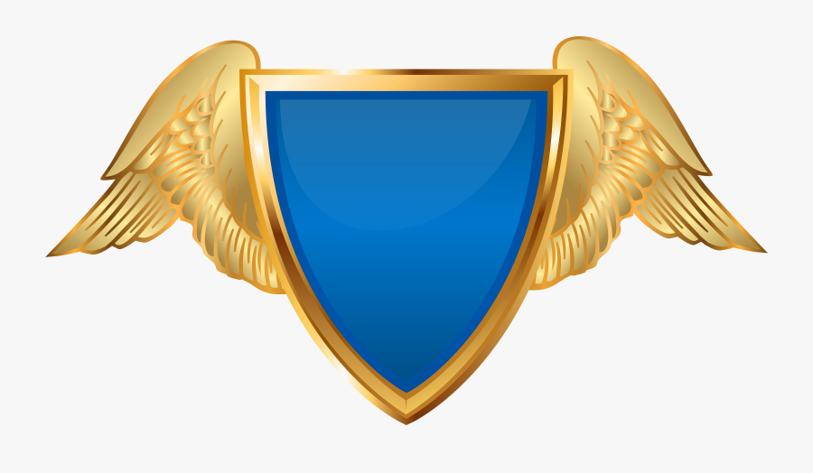 Clipart Shield Blue - Gold Shield With Wings, Transparent Clipart