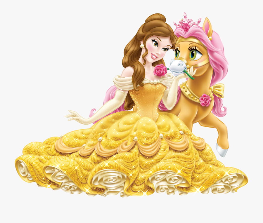 Disney Princess Belle With Cute Pony Transparent Png - Disney Princess Palace Pets Belle, Transparent Clipart