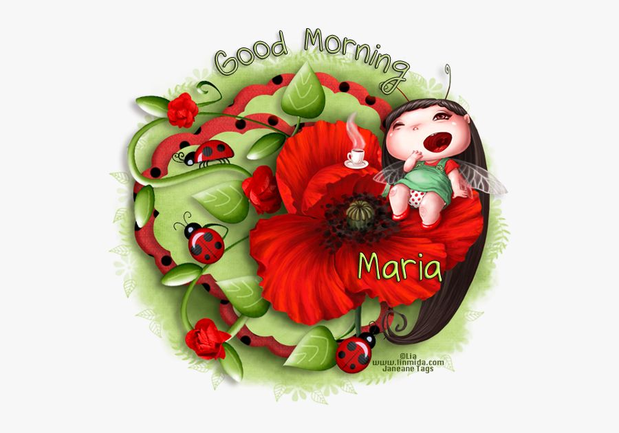 Good Morning Ladybug Maria By Janeane - Anthurium, Transparent Clipart