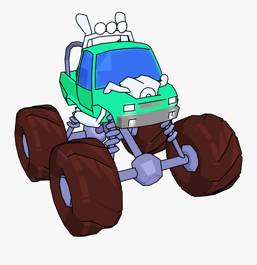 Monster Truck Cartoon Perspective Clipart Picture - Mobil Monster Kartun, Transparent Clipart