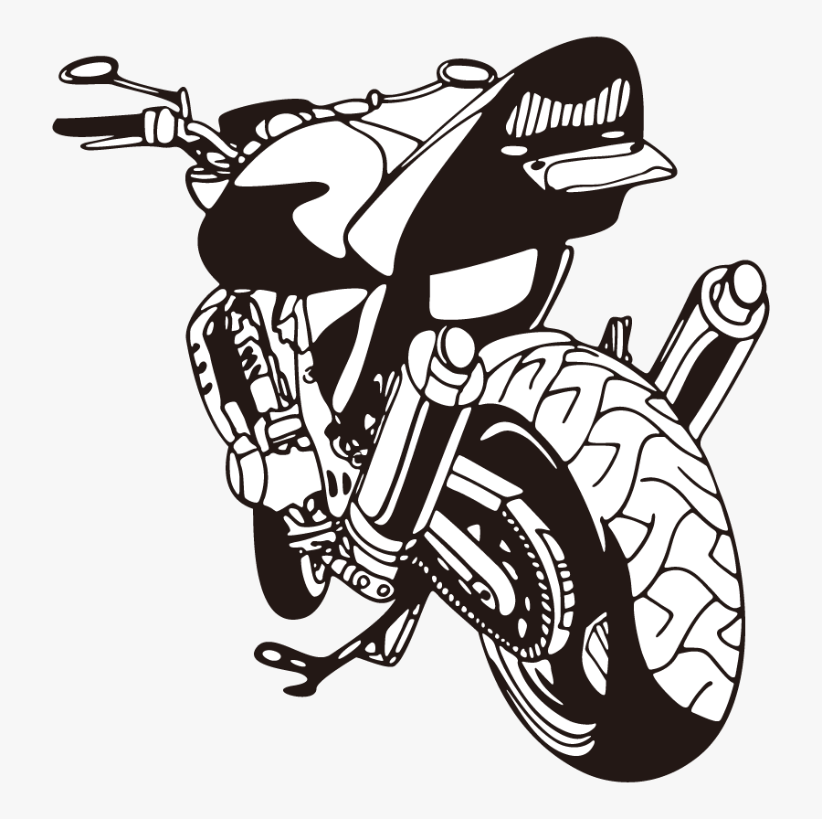Drawing Motorcycle Car Svg Freeuse - Stickers Moto, Transparent Clipart