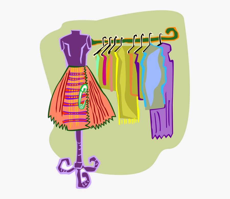 Vector Illustration Of Retail Fashion Dresses And Clothes - Clothes Clip Art, Transparent Clipart