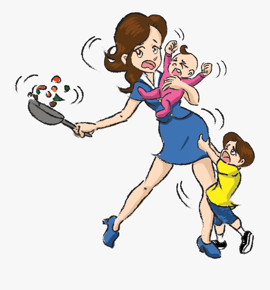 Mom And Family - Busy Mom Clipart Transparent, Transparent Clipart