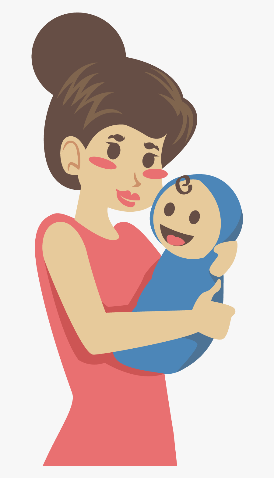 Mother Clip Art - Mom And Baby Vector Png , Free Transparent Clipart