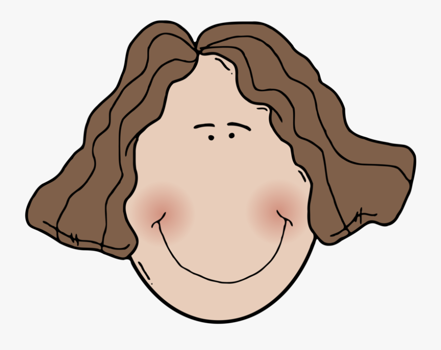 Brown Hair Clipart Mom Face - Face Clipart Lady, Transparent Clipart