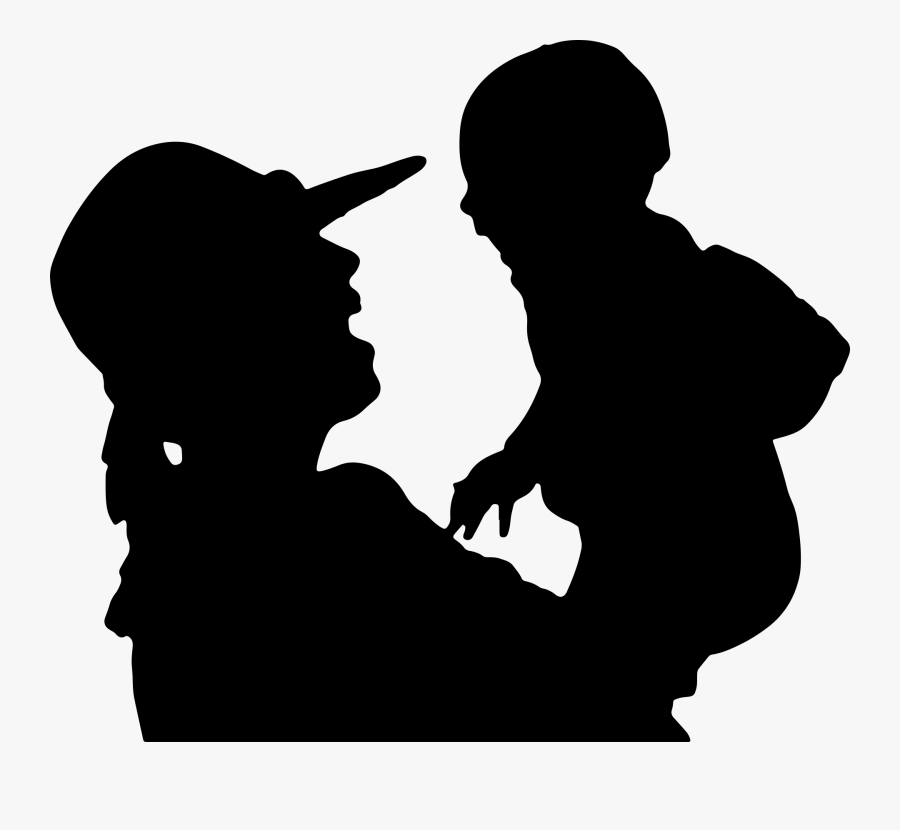 Mom And Baby Black Icon Png, Transparent Clipart