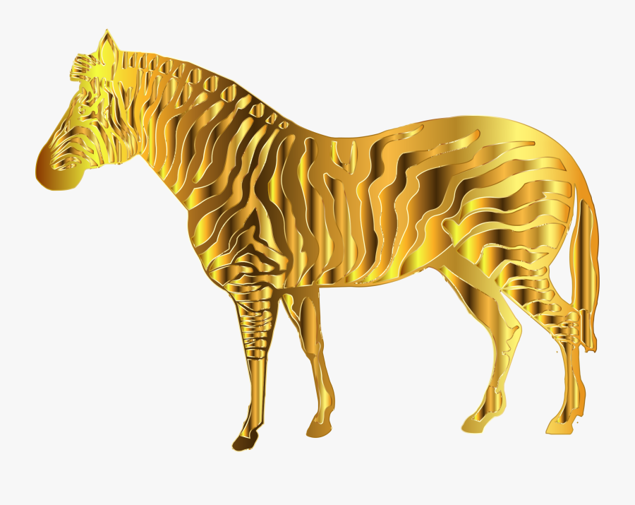 Gold Zebra Clip Arts - Gold Animal Clipart Png, Transparent Clipart