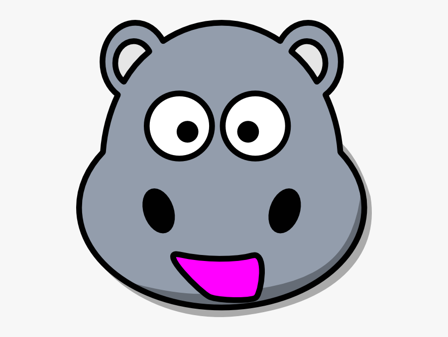 Hippo Head Clip Art - Cute Cartoon Animals Hippo, Transparent Clipart