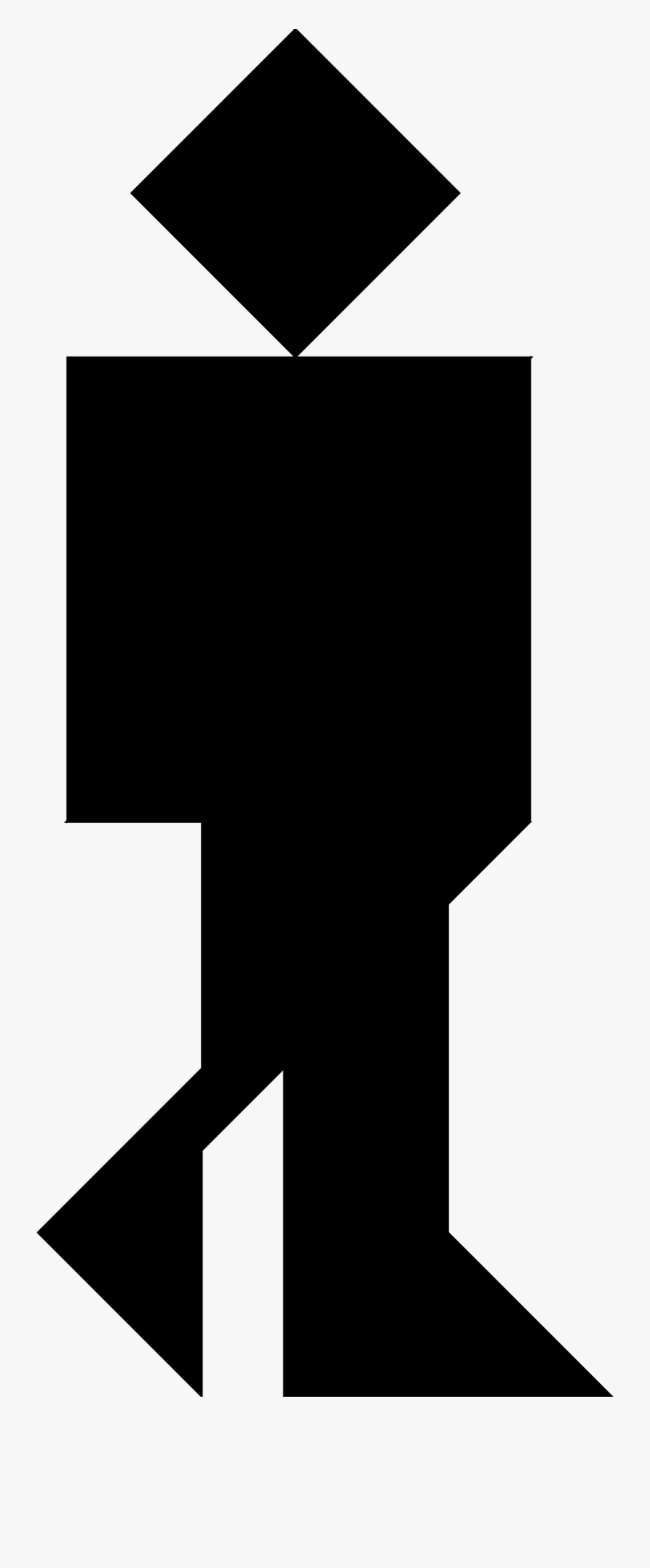 Tangram Puzzle Black Big Image Png - Tangram Puzzle Man, Transparent Clipart