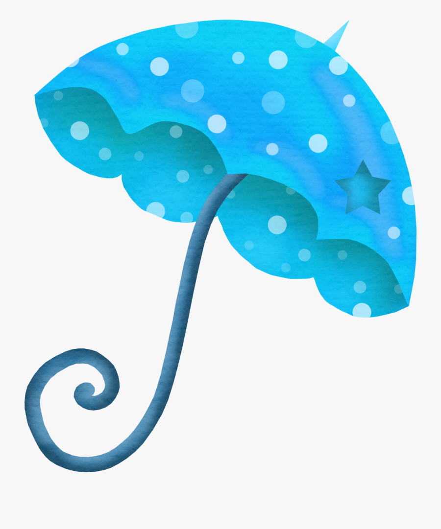 Blue Umbrella White Dot Clipart - Dibujos De Paraguas Para Imprimir, Transparent Clipart