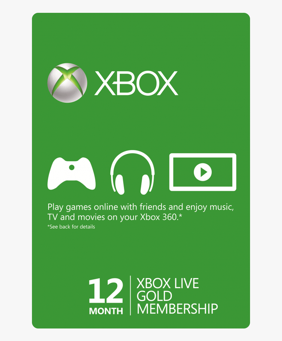 Xbox Gift Card Png - 1 Month Xbox Card, Transparent Clipart