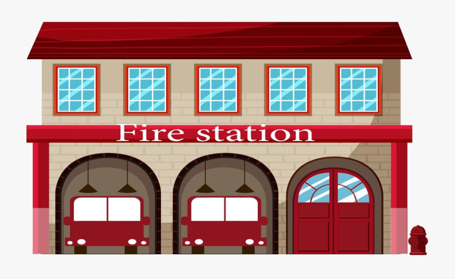 Fire Station A On White Background Free Vectors Transparent - Clip Art Fire Station, Transparent Clipart