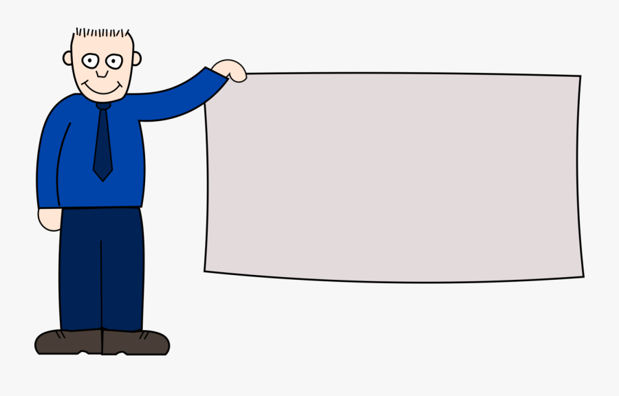 Standing,human Behavior,angle - Man Holding Sign Clipart, Transparent Clipart