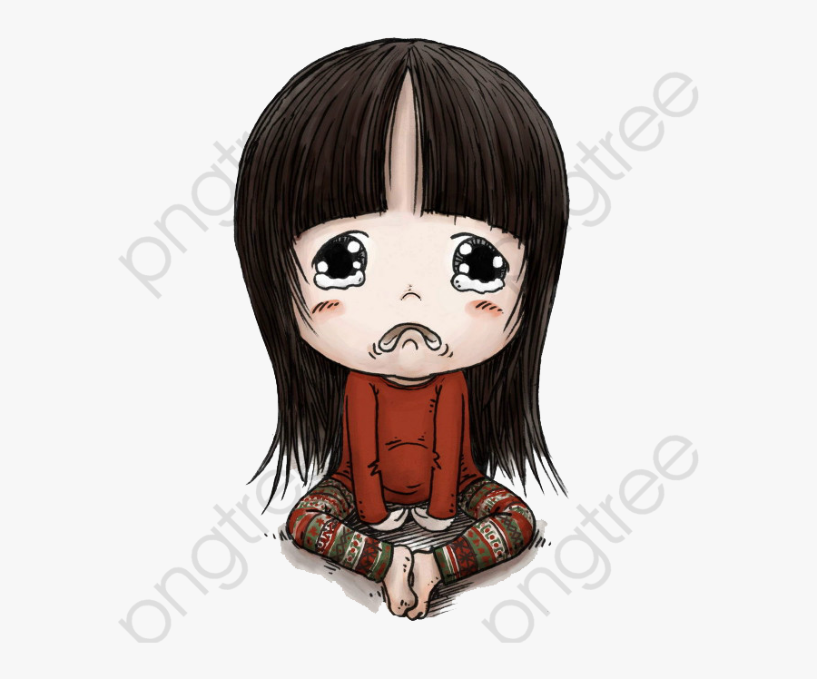 Transparent Cry Clipart - Cute Girl Cartoon Crying, Transparent Clipart