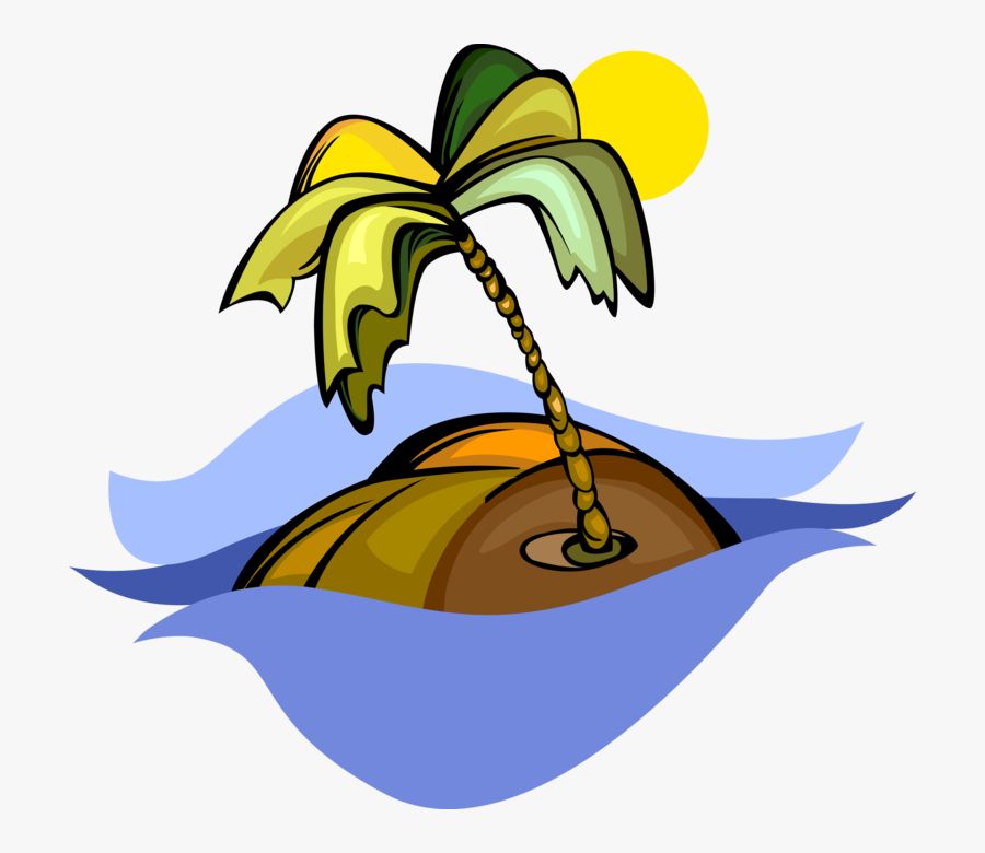 Vector Illustration Of Deserted Tropical Island With - Ilha Vetor Png, Transparent Clipart