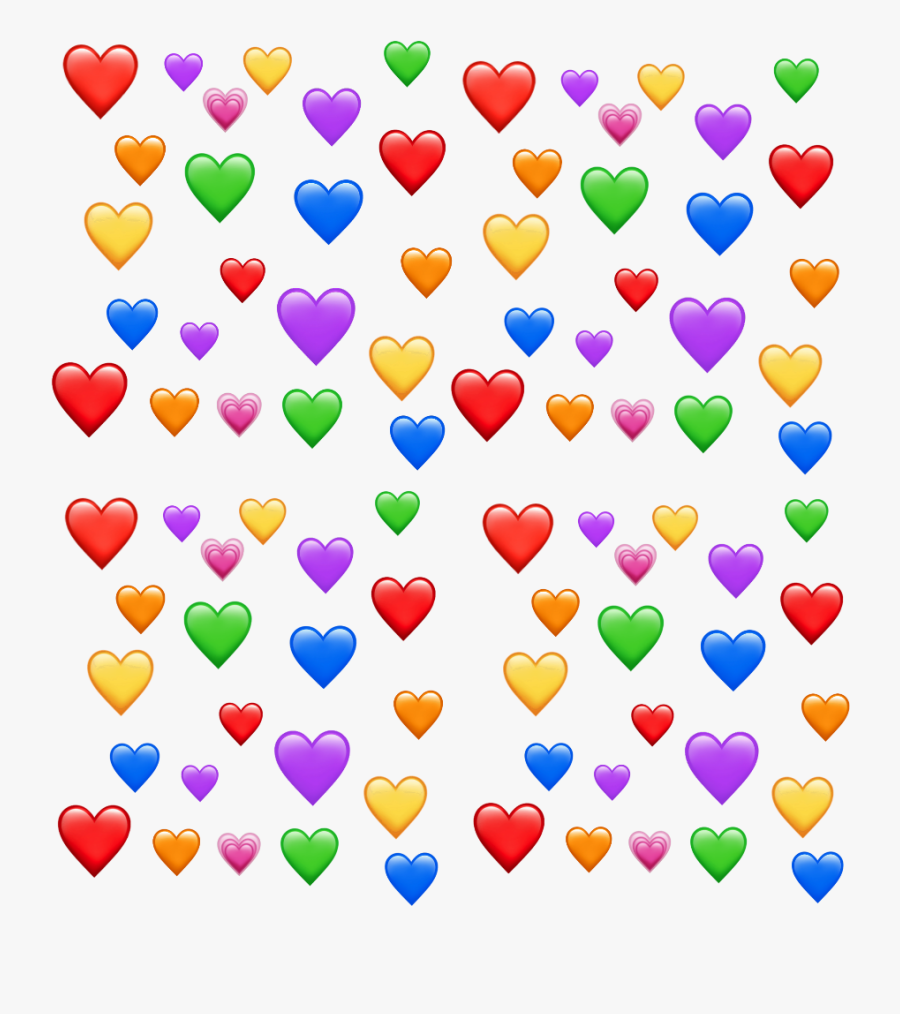 #rainbow #colors #heart #hearts #cool #rainbowhearts - Colorful Heart Emoji, Transparent Clipart