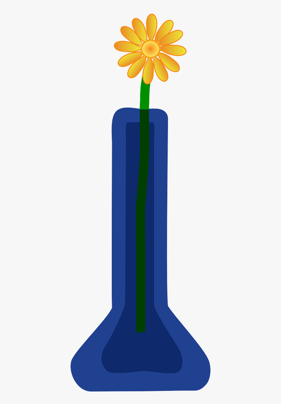 Flower Vase Blue Daisy Free Picture, Transparent Clipart