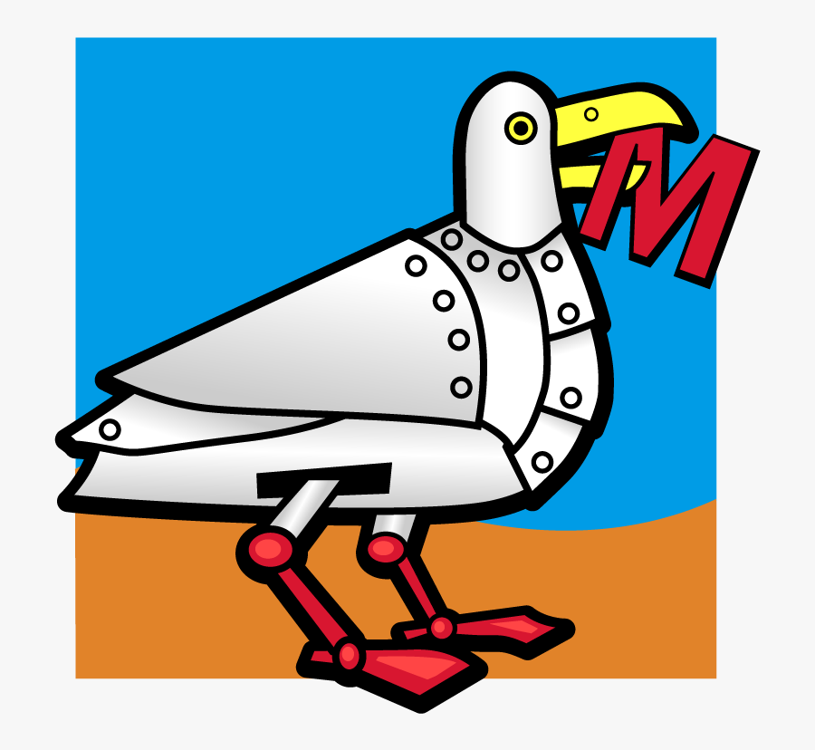 Spread The Word - Seagull Robot, Transparent Clipart