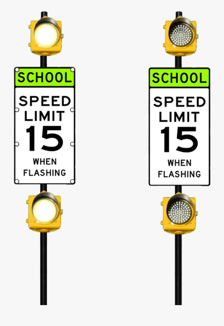 Transparent Speed Limit Sign Png - School Speed Limit Flashing Sign, Transparent Clipart